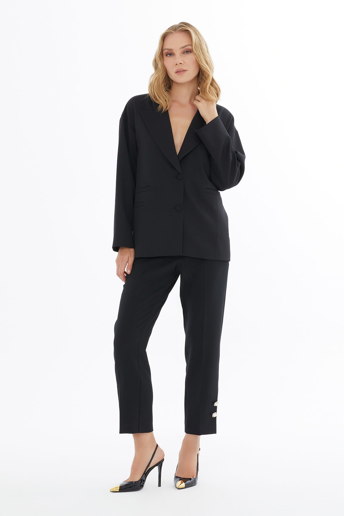 Fileto Cep Detaylı Mono Kapamalı Ceket