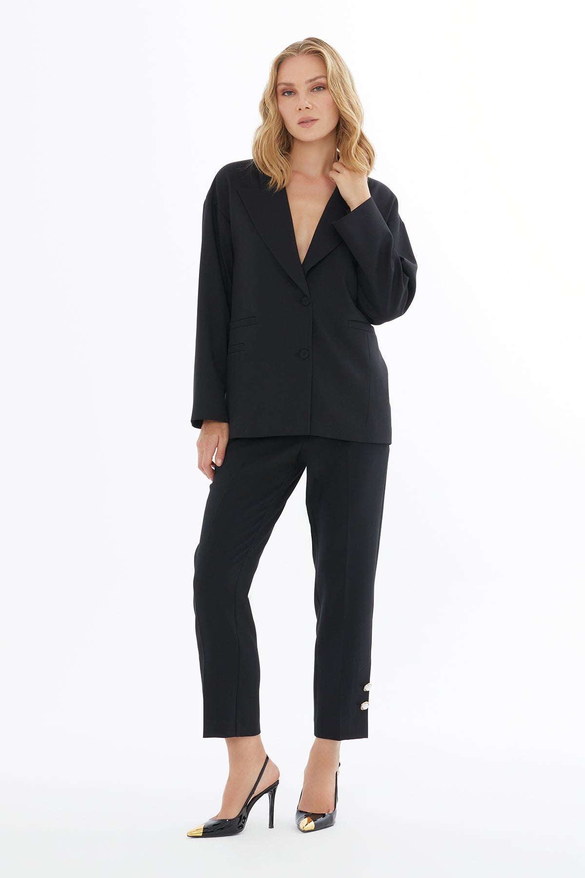 Fileto Cep Detaylı Mono Kapamalı Ceket