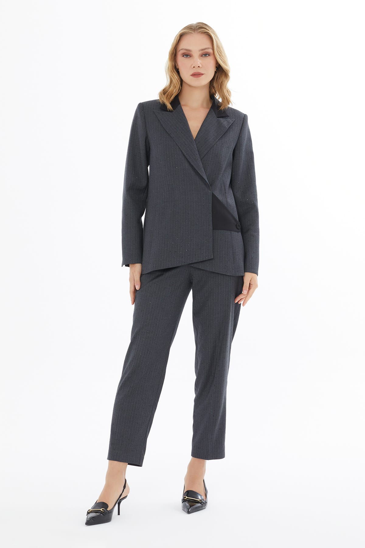 Erkek Yaka Cepli Kruvaze Kapamalı Ceket