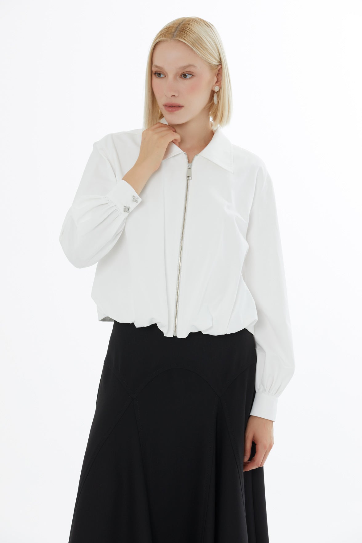 Modern Kesim Fermuarlı Ceket