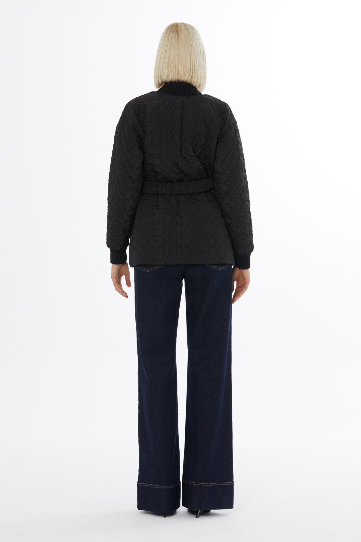 Ribanalı Çakma Çıtçıtlı Kapitone Mont