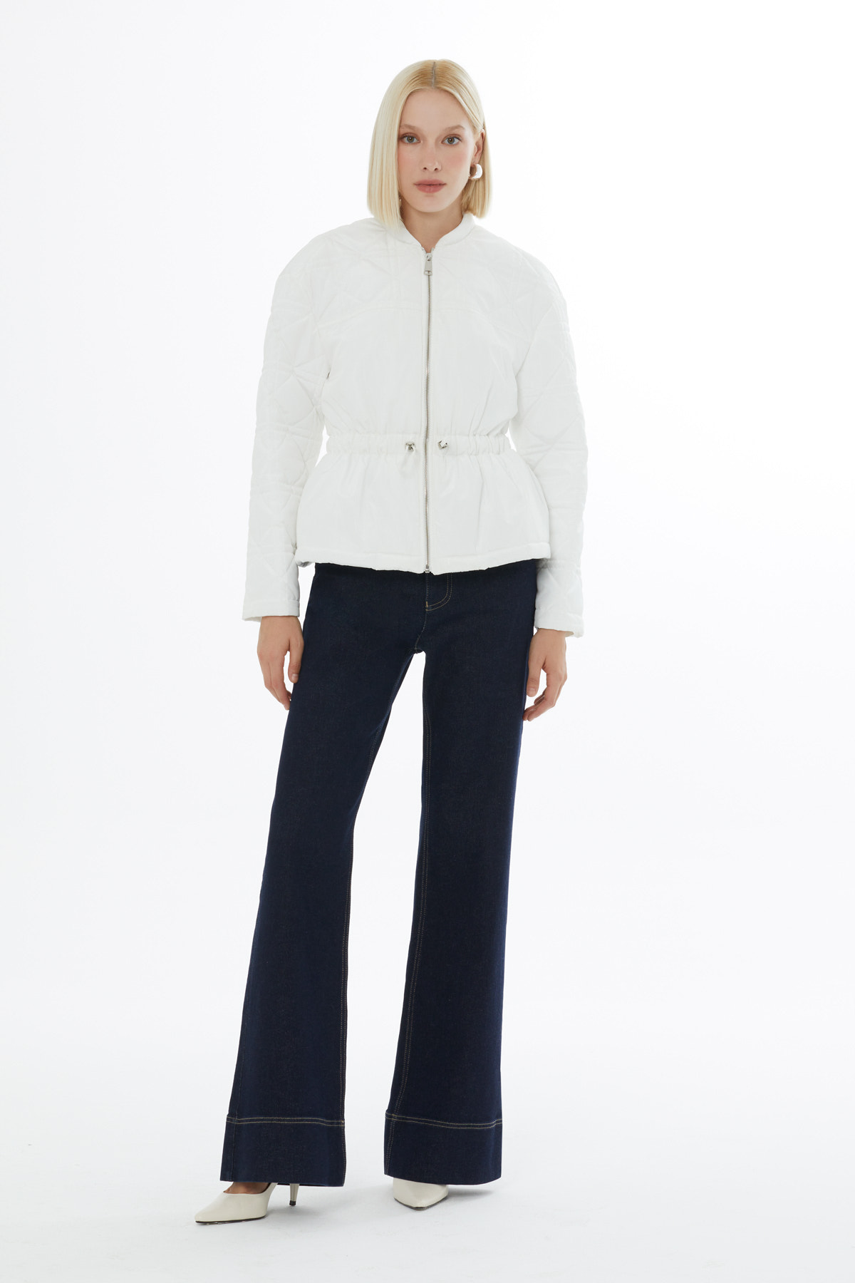 Fermuar Kapamalı Lastikli Kapitone Mont