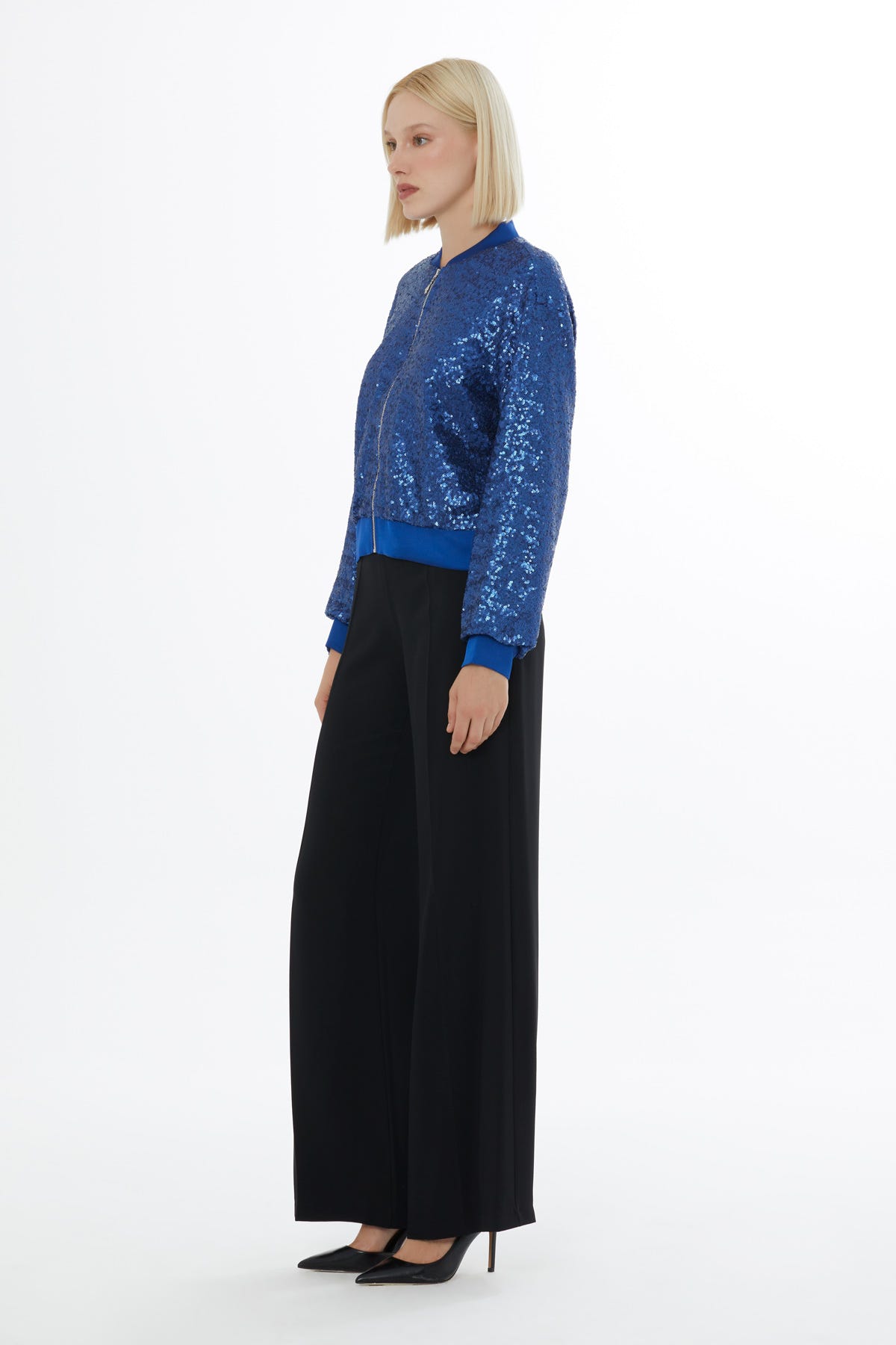 Mavi Pul Payet Bomber Ceket