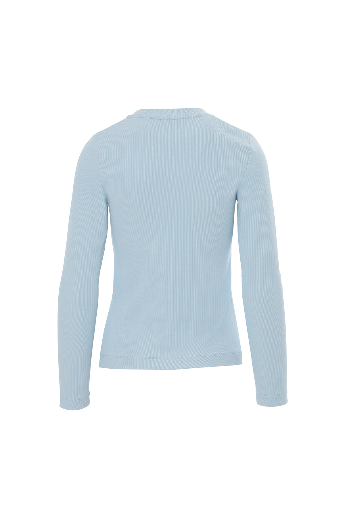 Kol Ucu Etiket Detaylı Yakası Taşlı Mavi T-Shirt