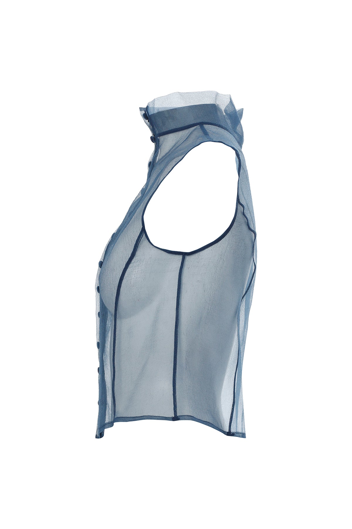 Boğazlı Transparan Organze Bluz