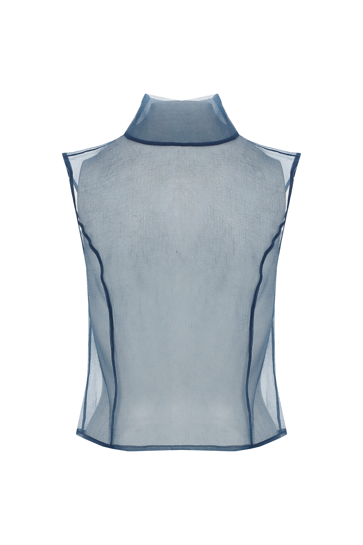 Boğazlı Transparan Organze Bluz