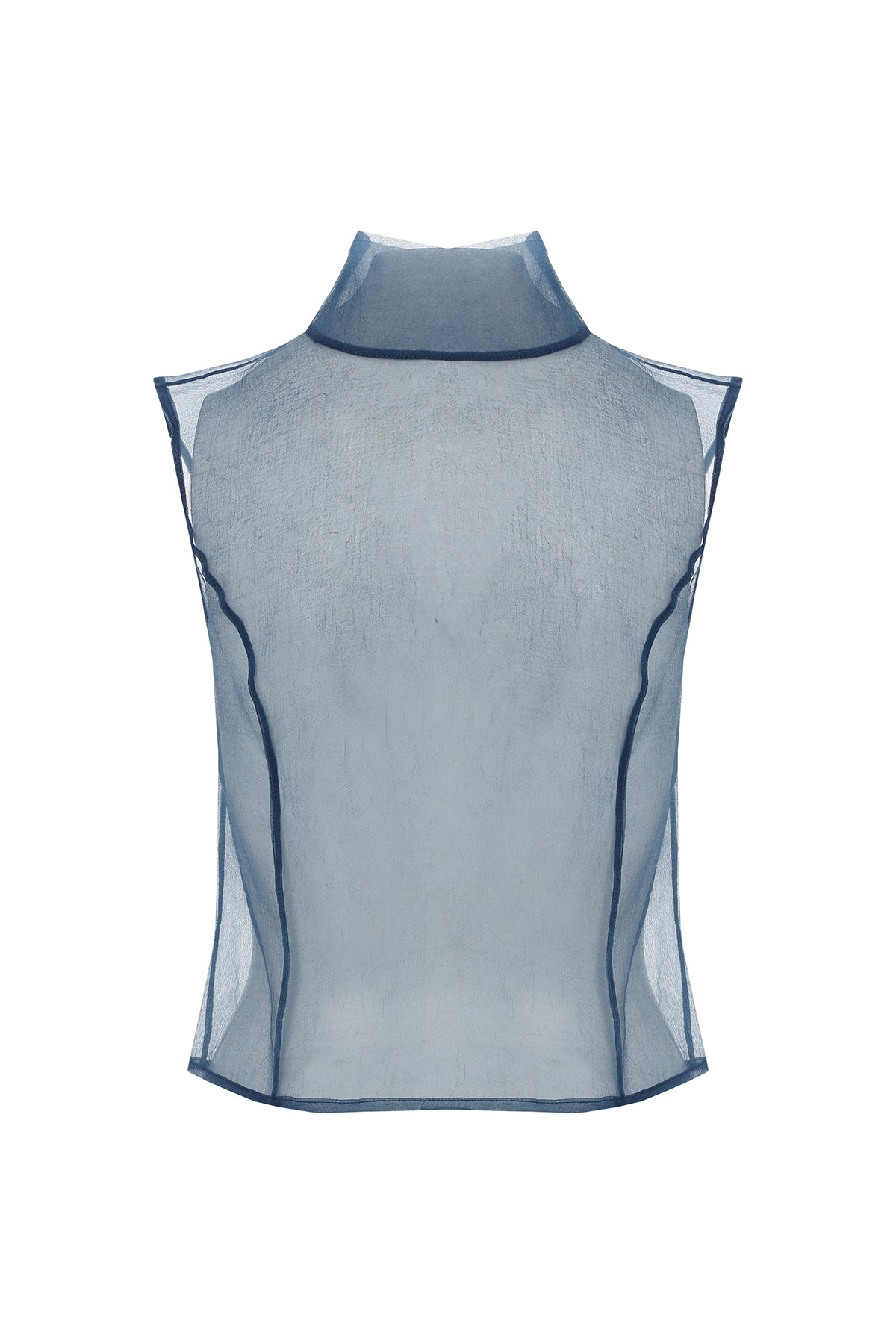 Boğazlı Transparan Organze Bluz