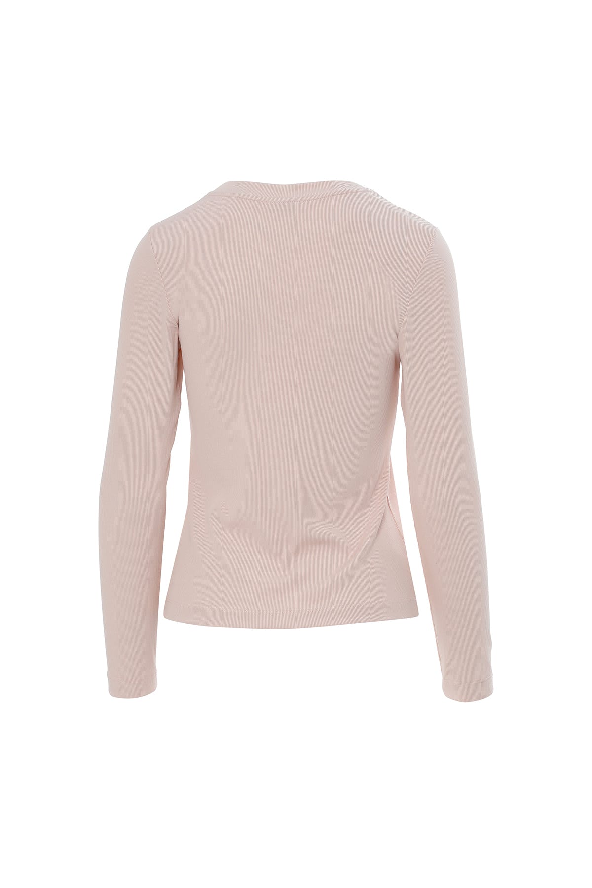 Yakası İşlemeli Bisiklet Yaka Pembe T-Shirt