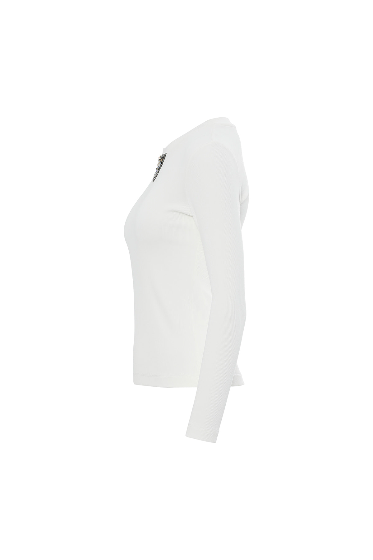 Taş Detaylı Ekru T-Shirt