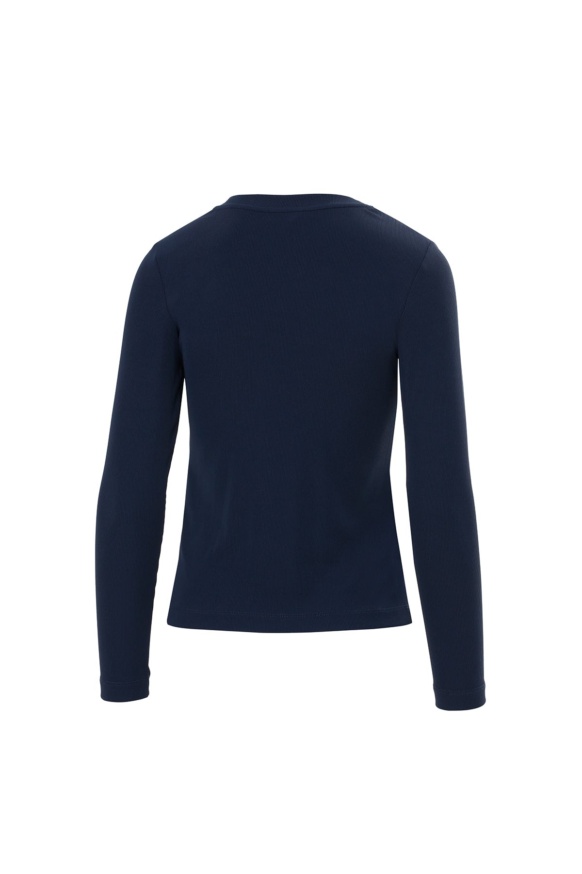 Yakası İşlemeli Bisiklet Yaka Lacivert T-Shirt