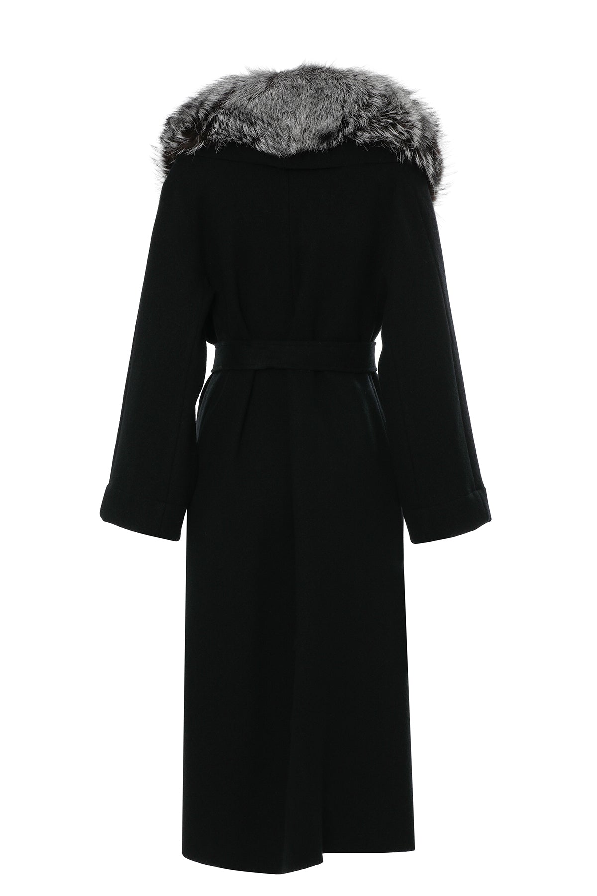 Kürk Detaylı Siyah Kaban