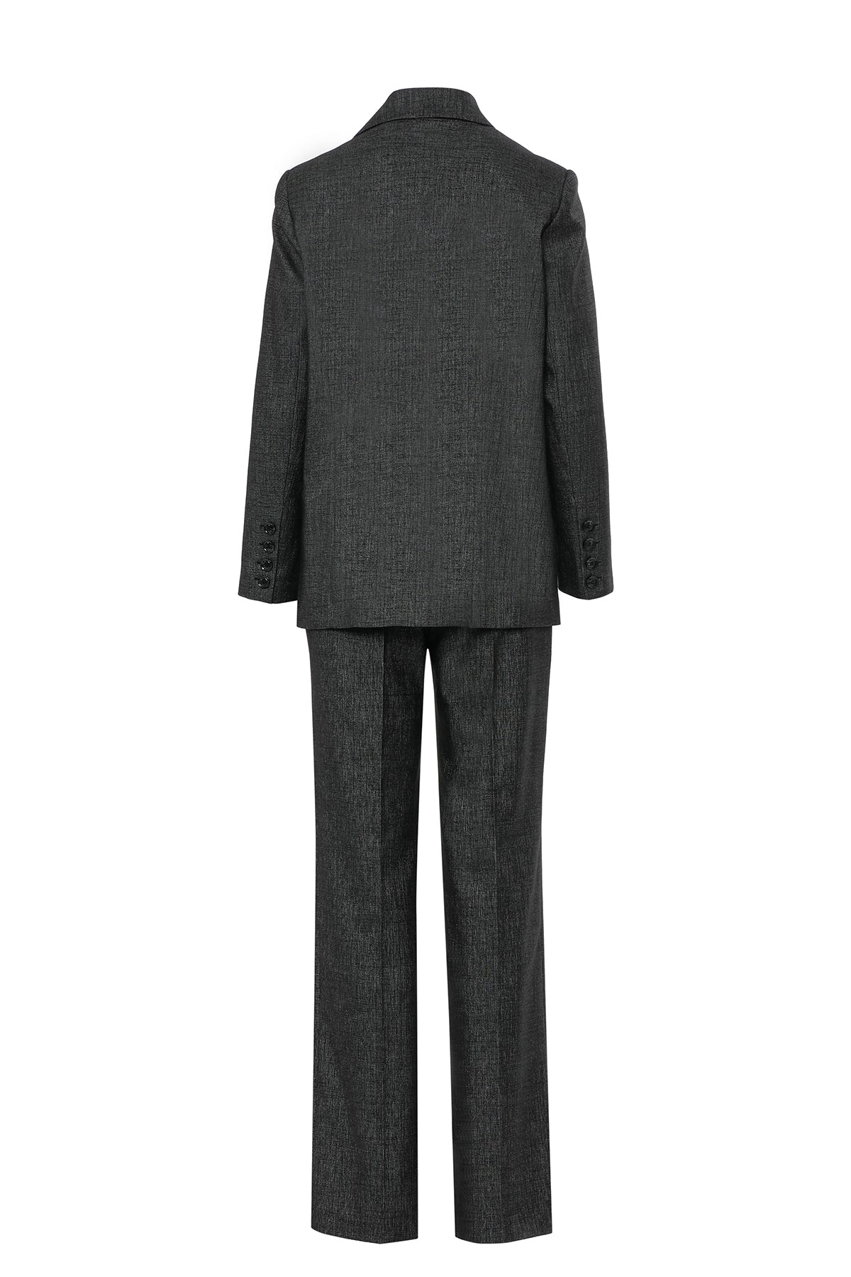 Kruvaze Kapamalı Bol Paça Pantolonlu Takım