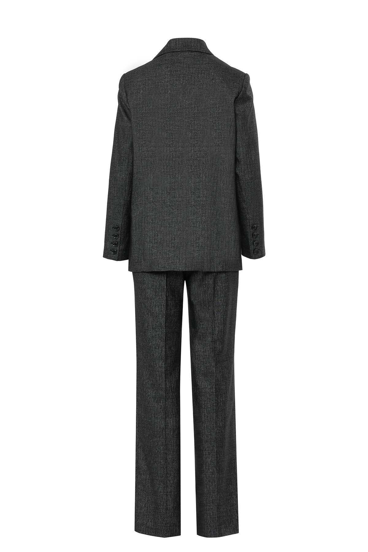 Kruvaze Kapamalı Bol Paça Pantolonlu Takım