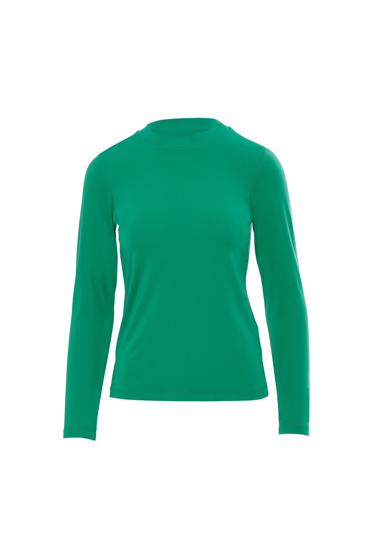 Bisiklet Yaka Uzun Kollu Örme Yeşil Bluz