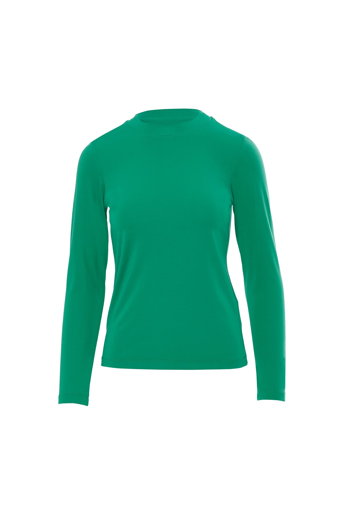 Bisiklet Yaka Uzun Kollu Örme Yeşil Bluz