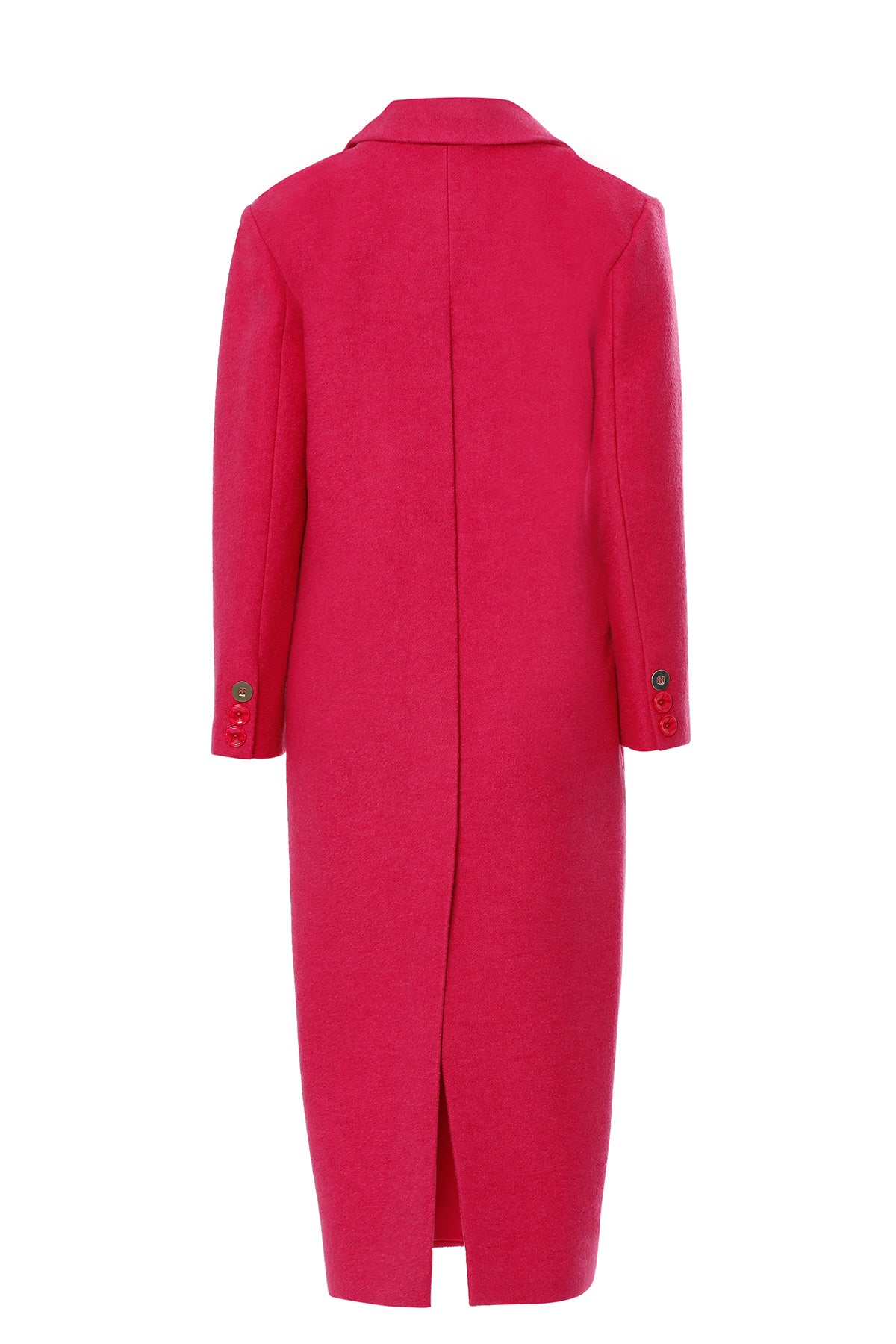 Önü Düğmeli Arkası Yırtmaçlı Midi Boy Kaşe Kaban