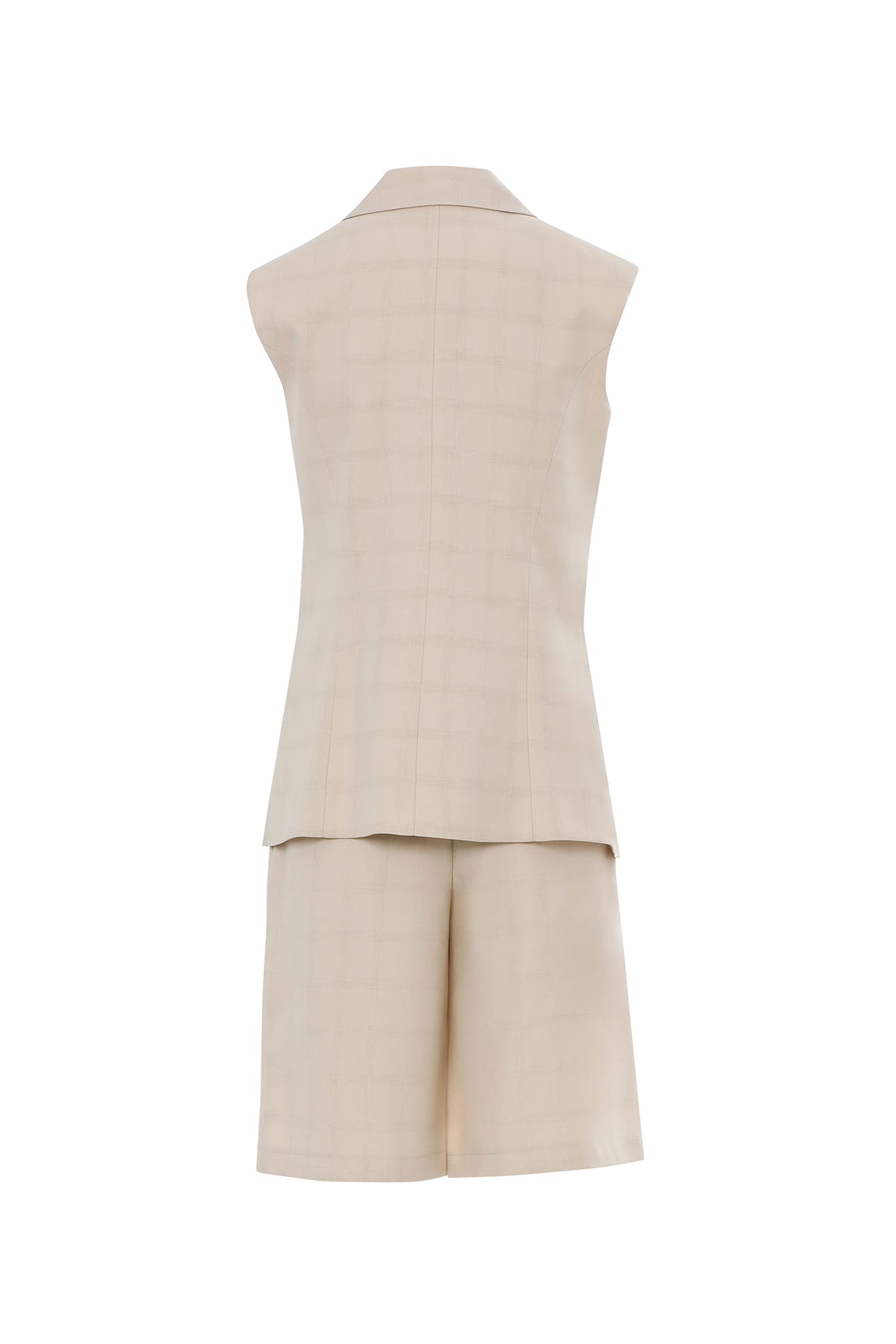 Cep Detaylı Yelek Ve Şortlu Takım