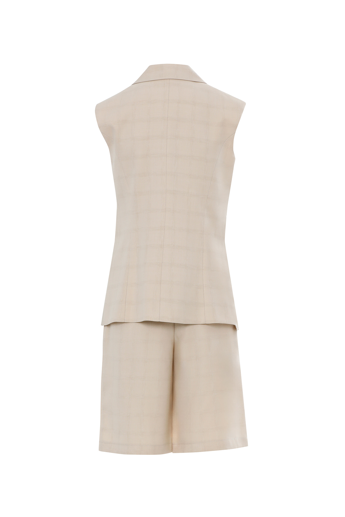 Cep Detaylı Yelek Ve Şortlu Takım