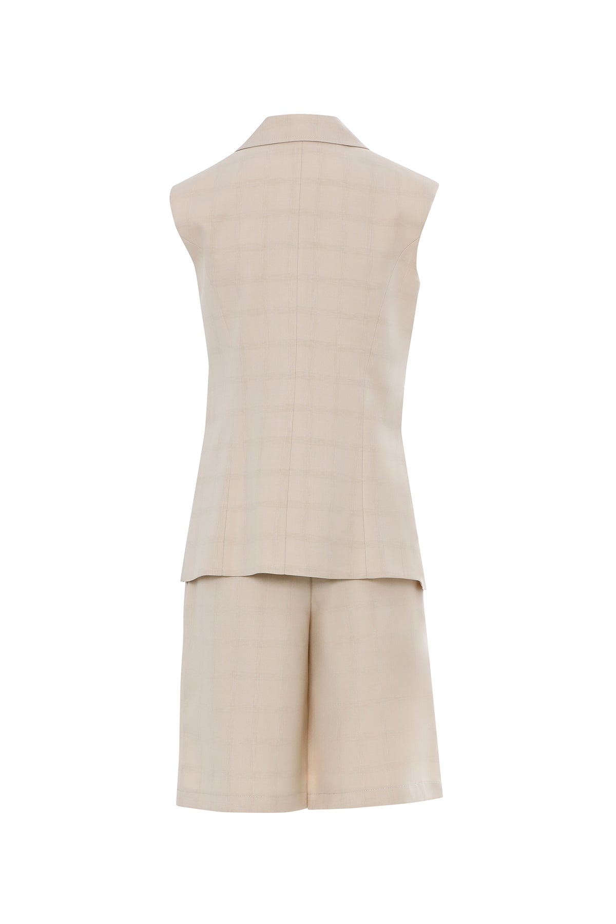 Cep Detaylı Yelek Ve Şortlu Takım