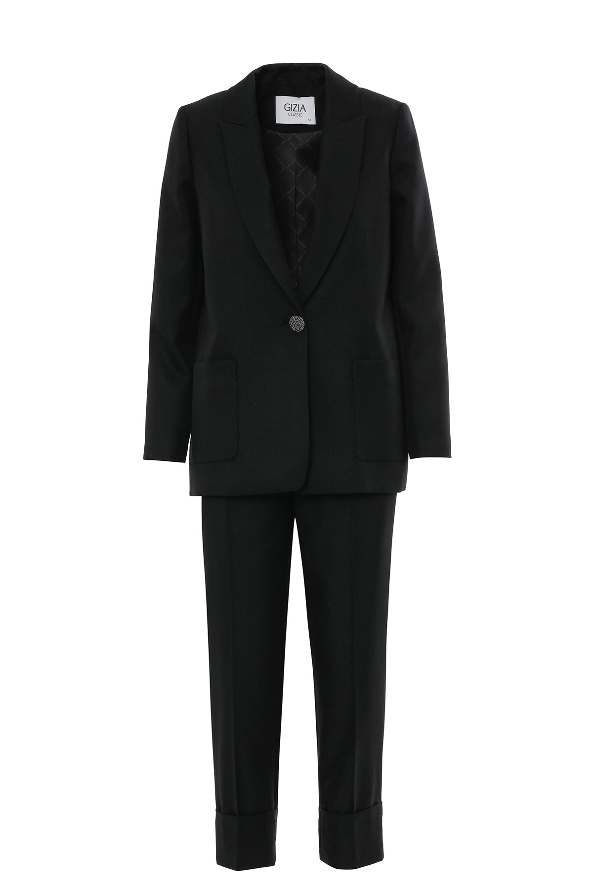 Eteği Pliseli Ceketi Kemerli Takım