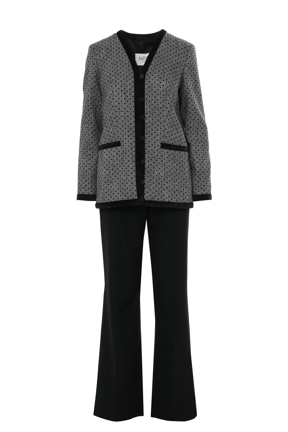 Bant Detalı Ceket Ve Pantolonlu Takım