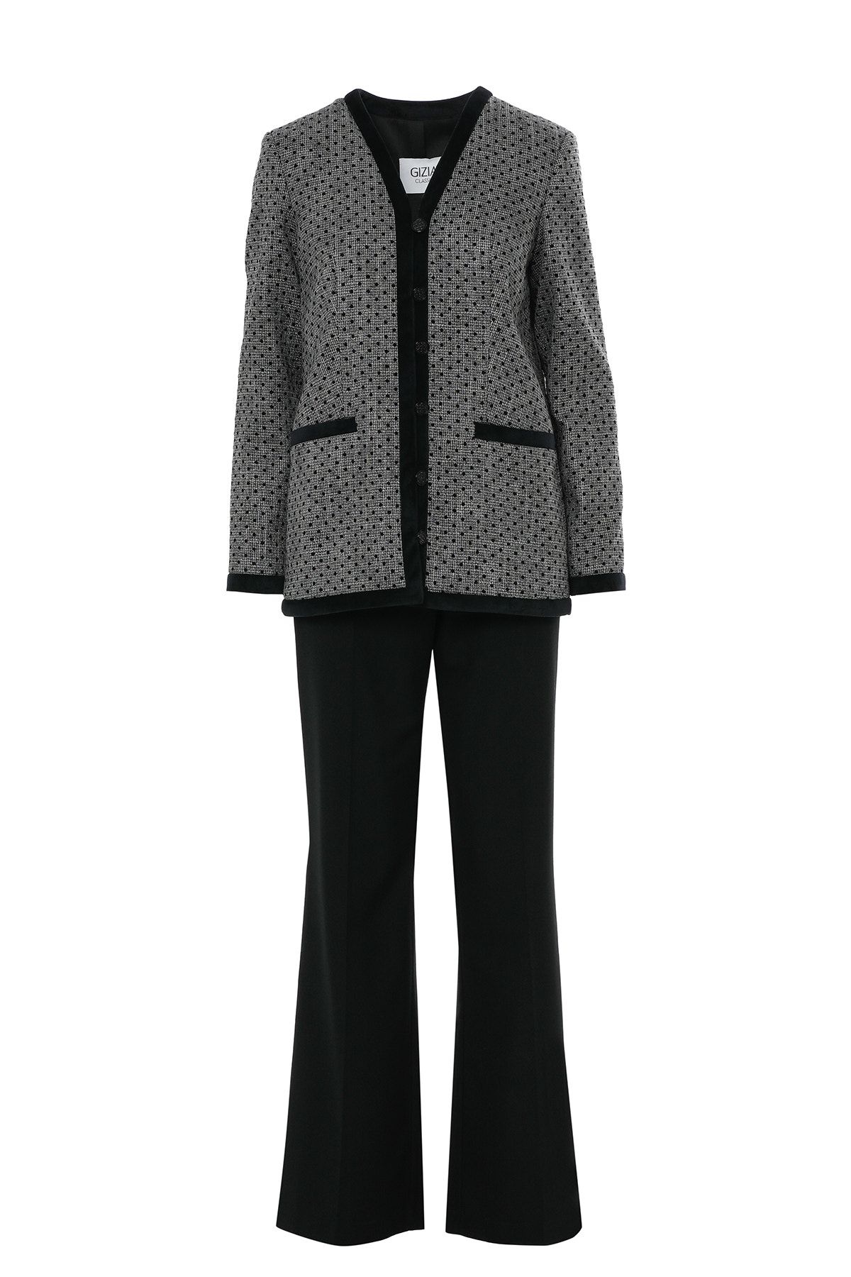 Bant Detalı Ceket Ve Pantolonlu Takım