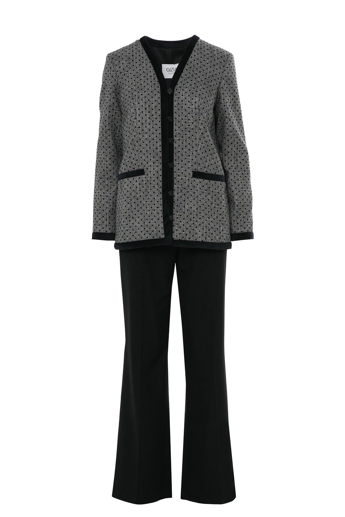 Bant Detalı Ceket Ve Pantolonlu Takım