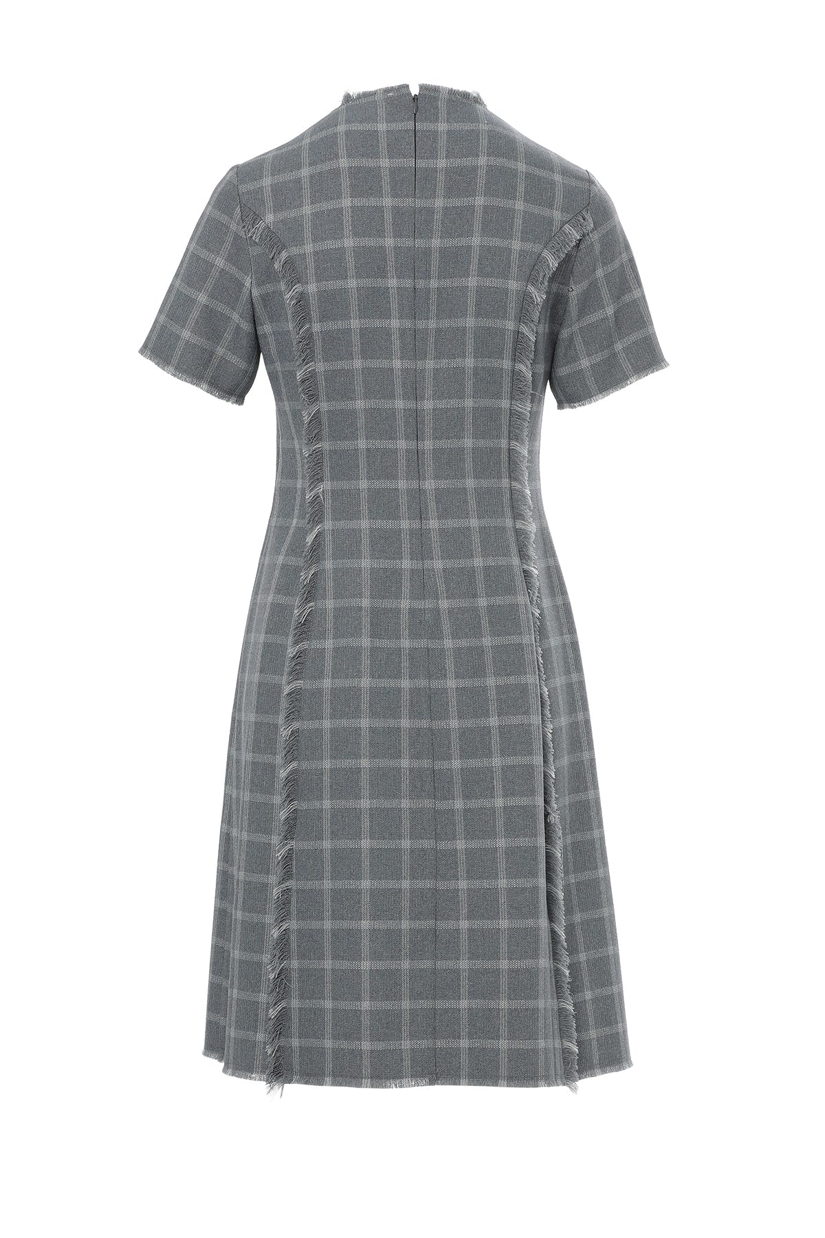 Arkası Fermuarlı Midi Elbise