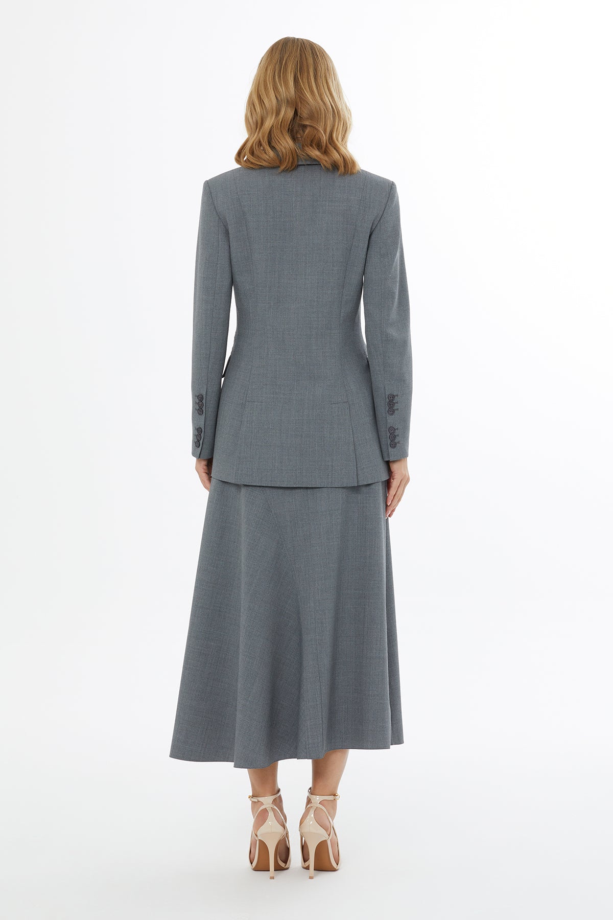 Ön Polyester Düğmeli Fileto Cepli Kadın Ceket