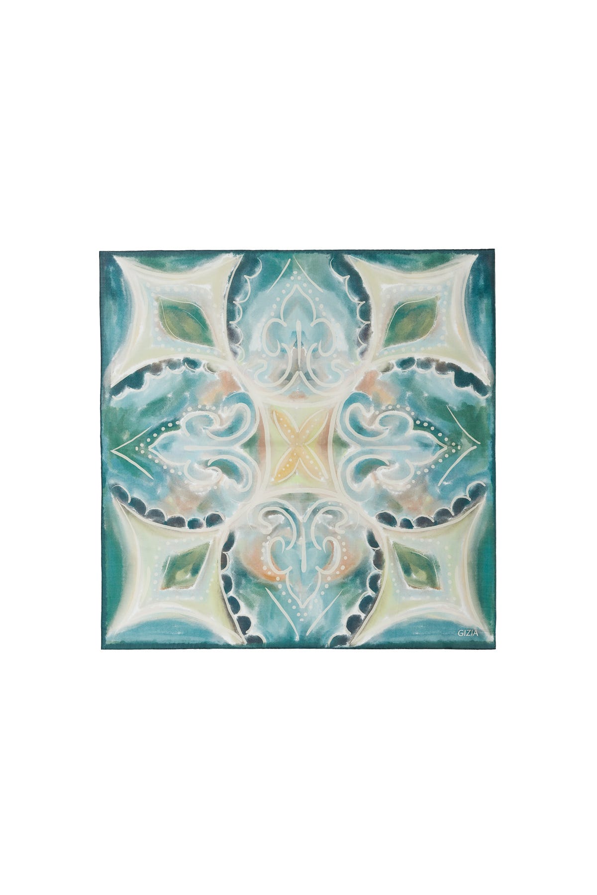 Klasik Ve Soyut Desenli Simetrik Parlama Efektli Eşarp