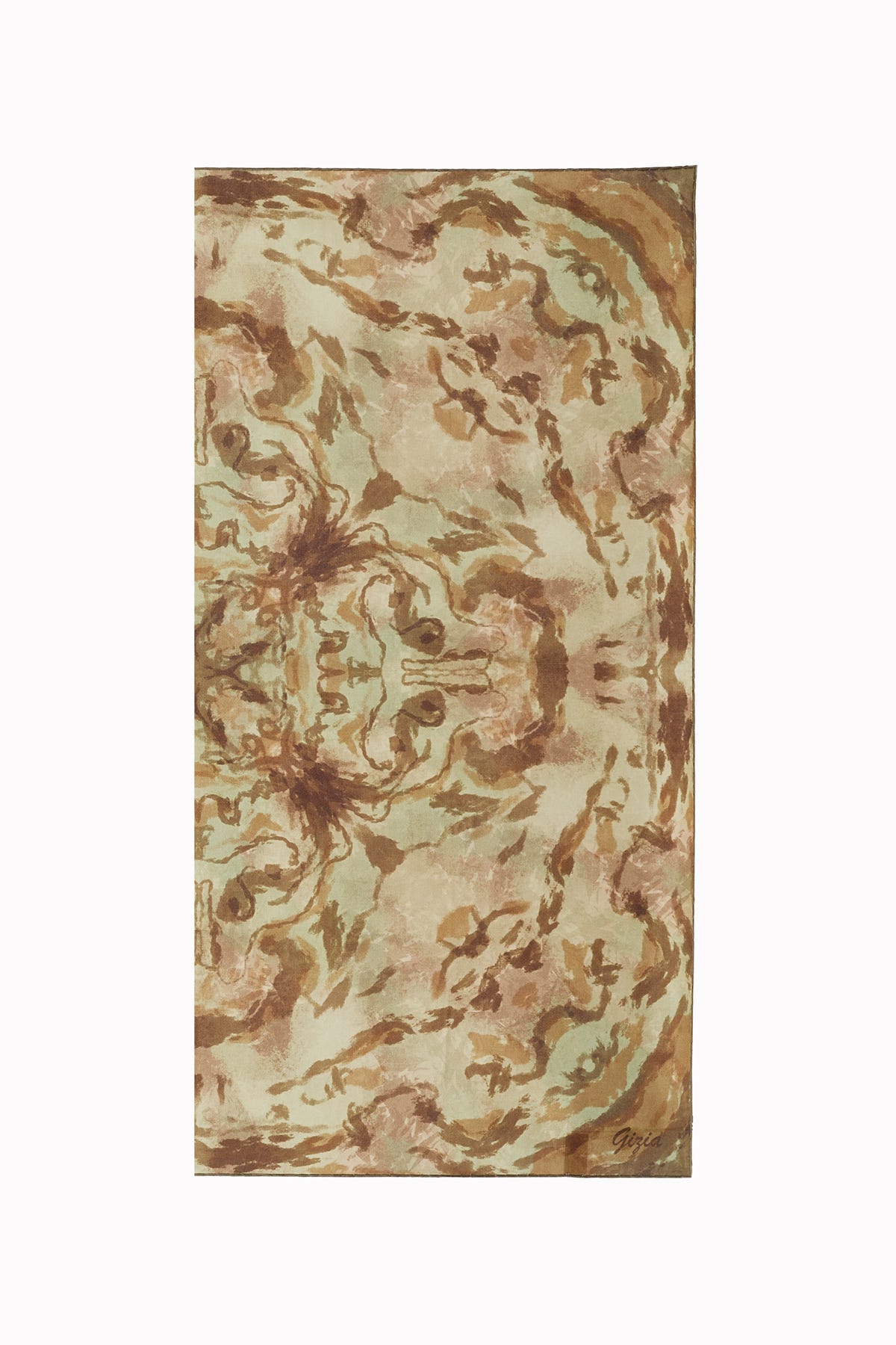 Karışık Pastel Dokulu Sout Desenli Simetrik Eşarp