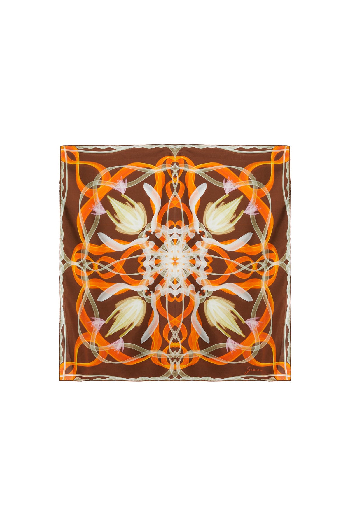 Asimetrik Çizgisel Soyut Desenli Eşarp