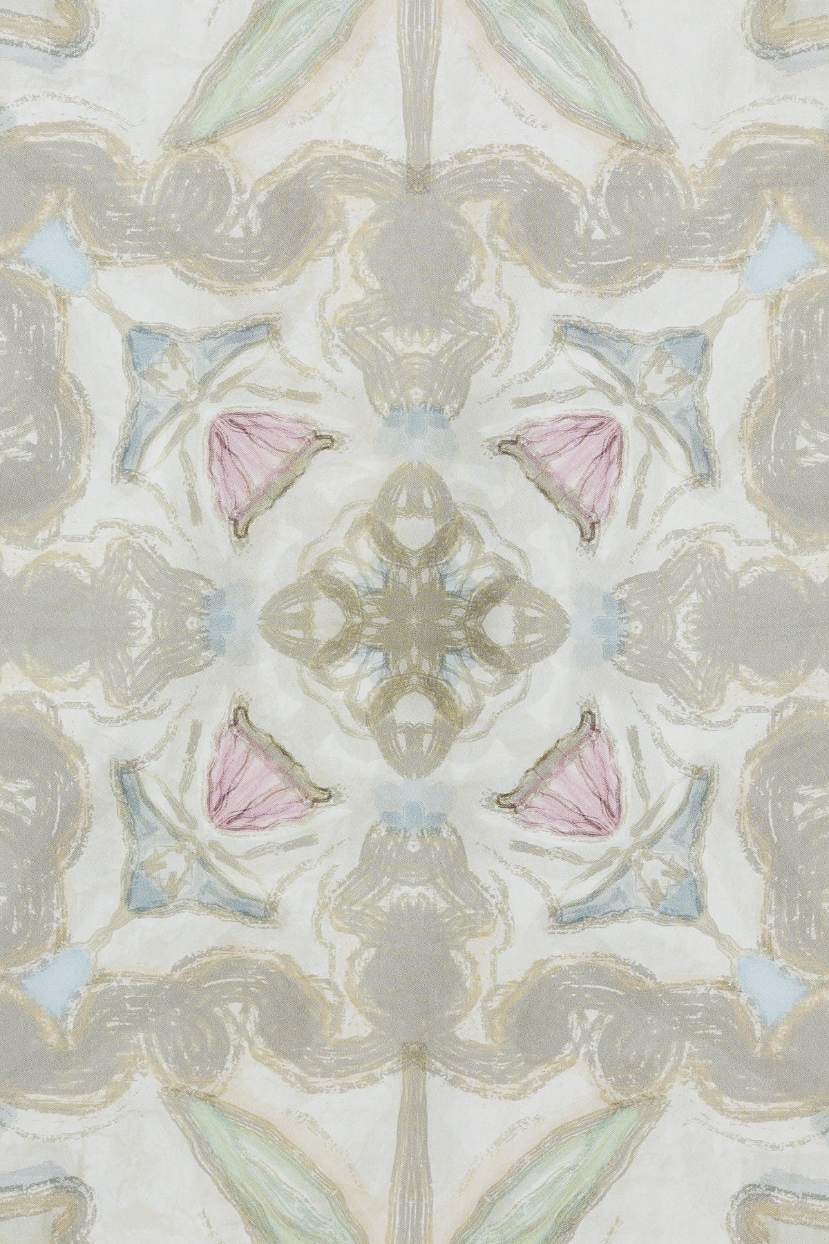 Karalama Efektli Simetrik Soyut Desenli Eşarp