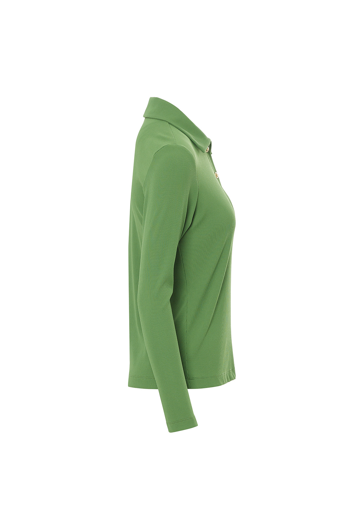 Yakalı Düğmeli Uzun Kol T-Shirt