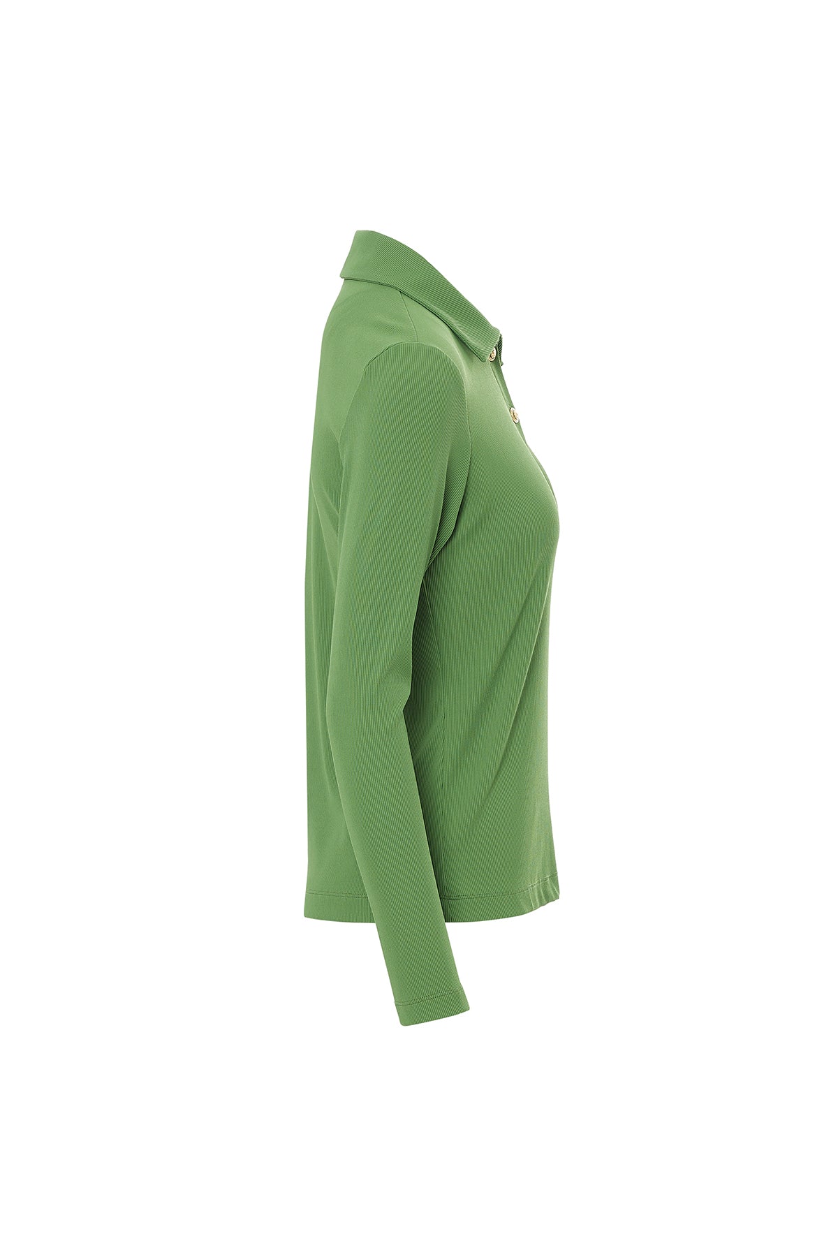 Yakalı Düğmeli Uzun Kol T-Shirt