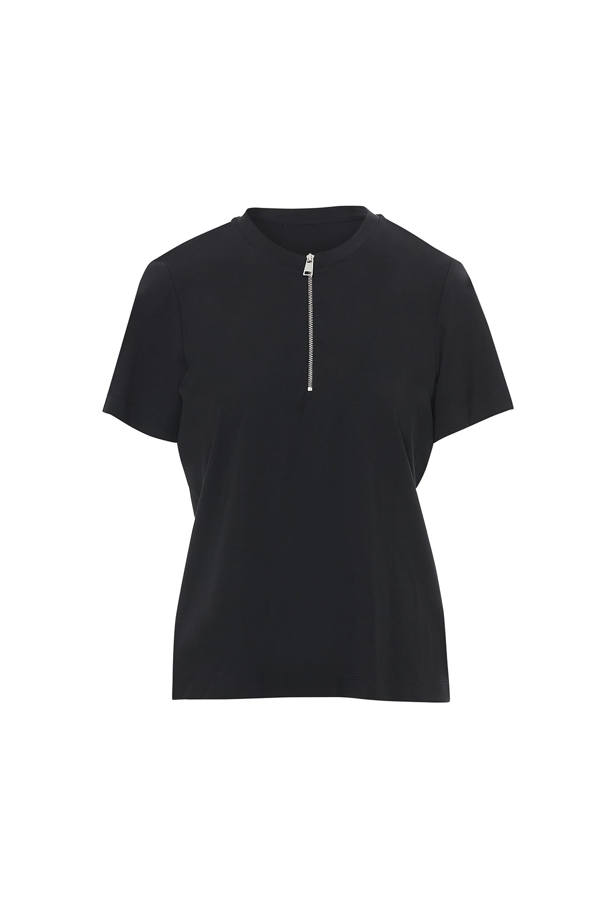 Önü Fermuarlı Arkada Baskılı Ekru T-Shirt