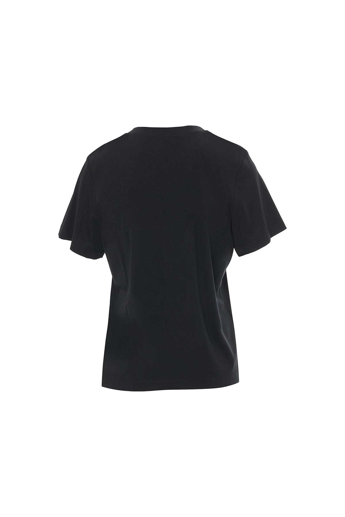 Serpme Ve Broş Detaylı Siyah T-Shirt