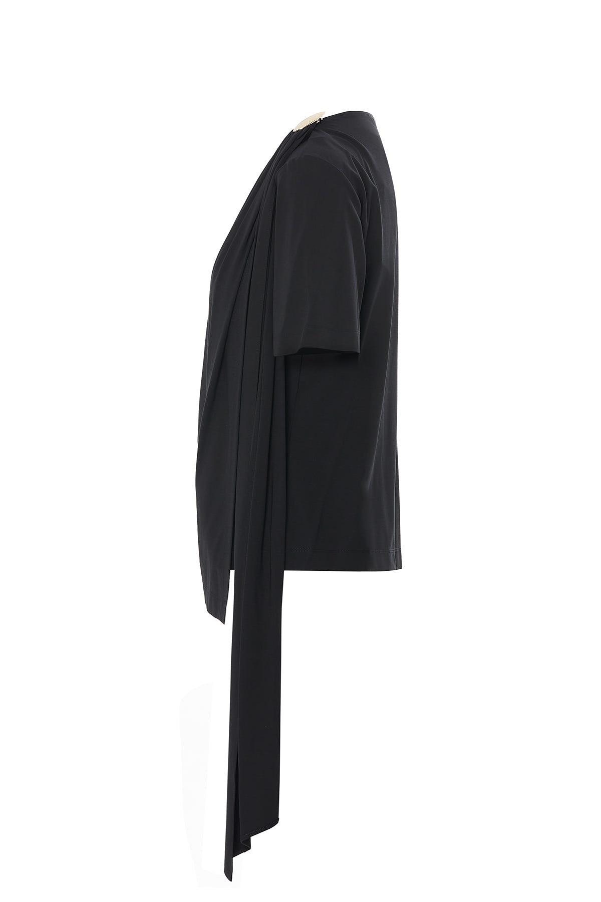 Omuzda Aksesuar Detaylı Fularlı Bluz