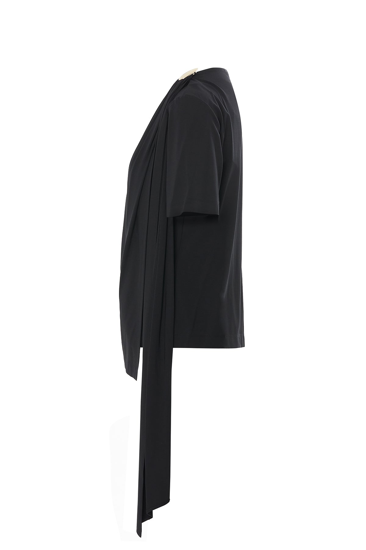 Omuzda Aksesuar Detaylı Fularlı Bluz