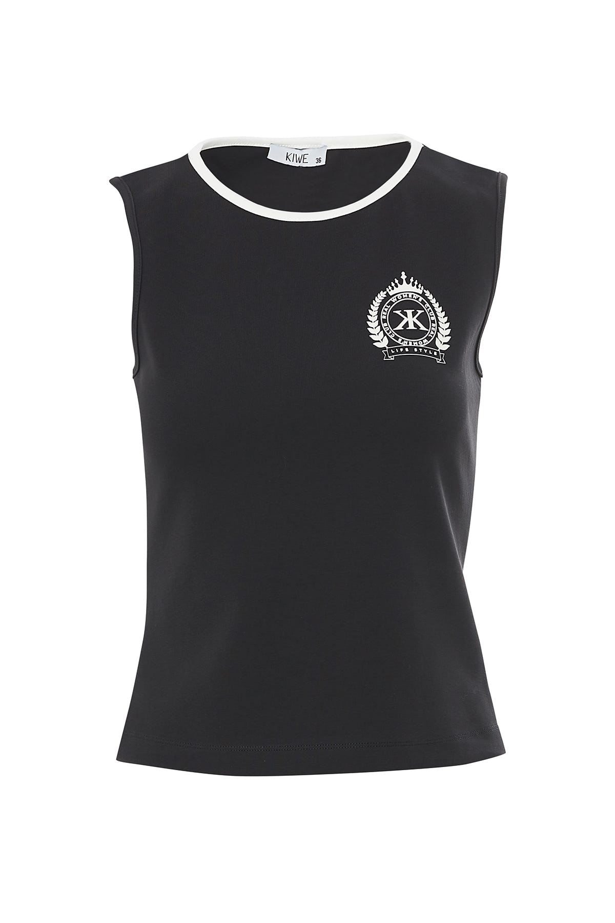 Kolsuz Bisiklet Yaka Siyah T-Shirt