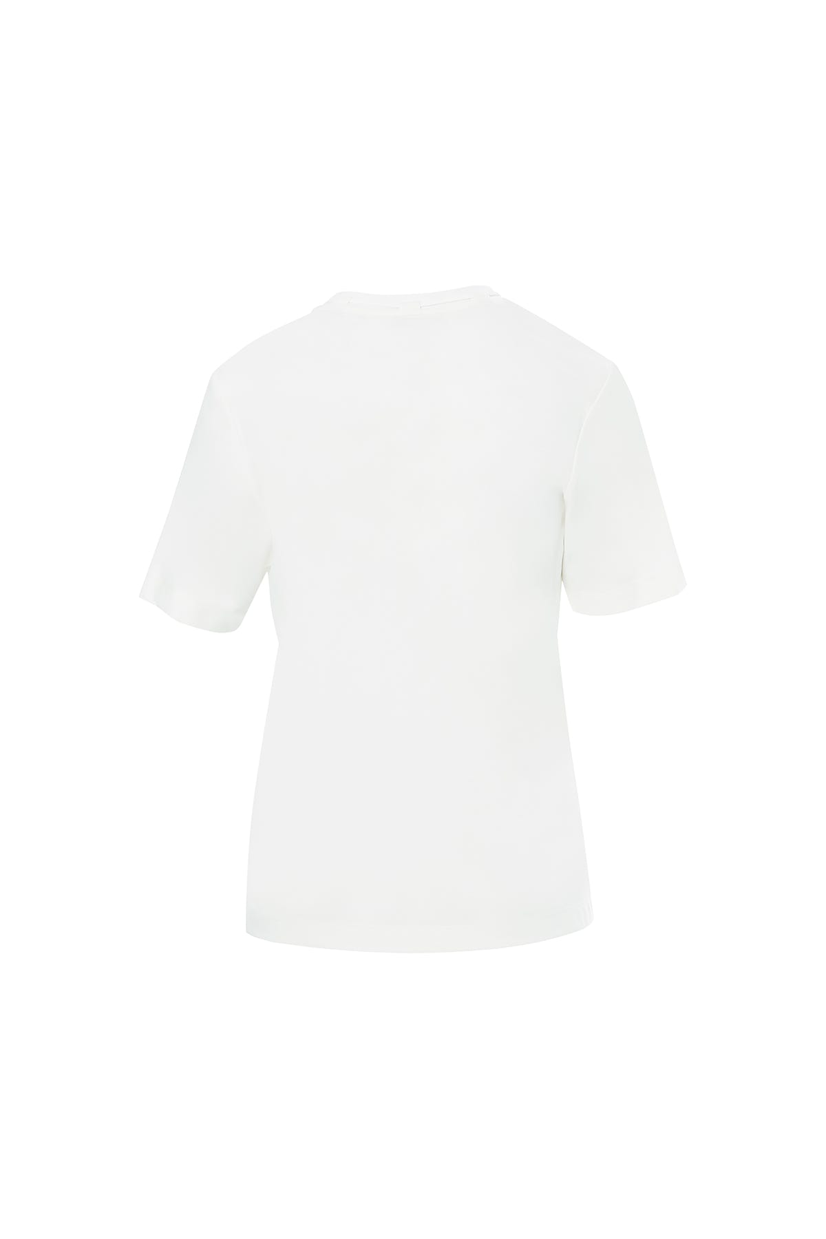 Minimalist Aksesuar Detaylı Ekru T-Shirt