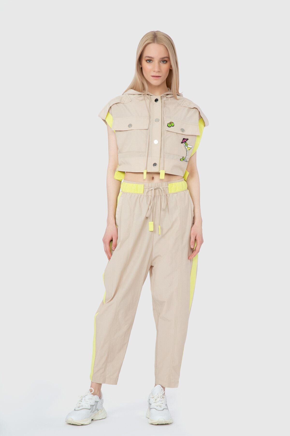 Kontrast Neon Bant Detaylı Jogger Pantolon