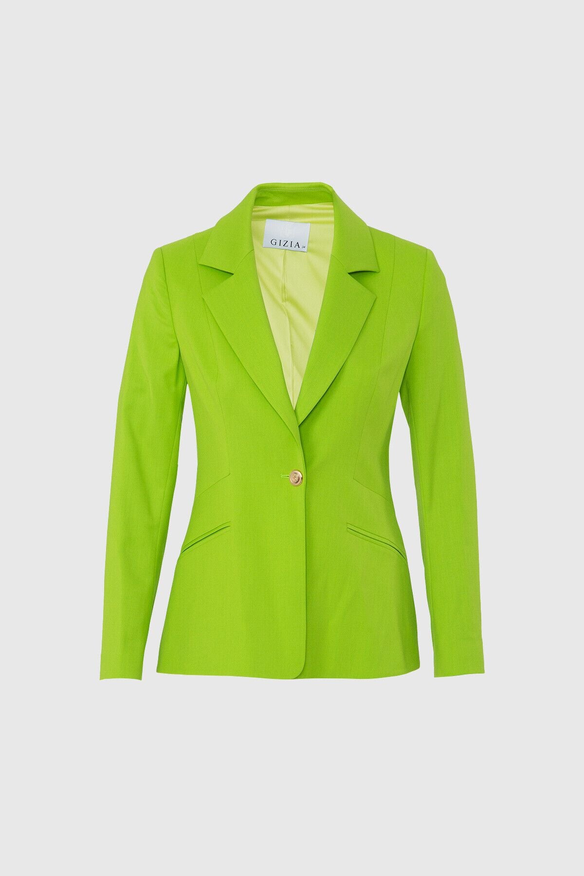 Fit Kesim Blazer Tek Düğmeli Yeşil Ceket