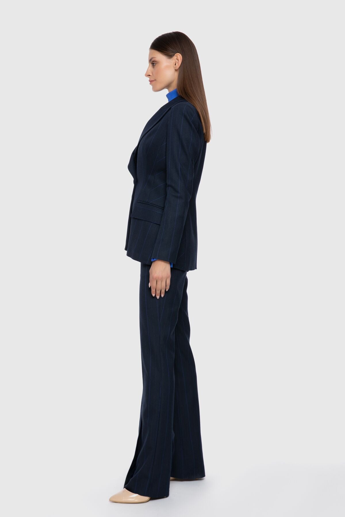 Çizgili Blazer Ceket