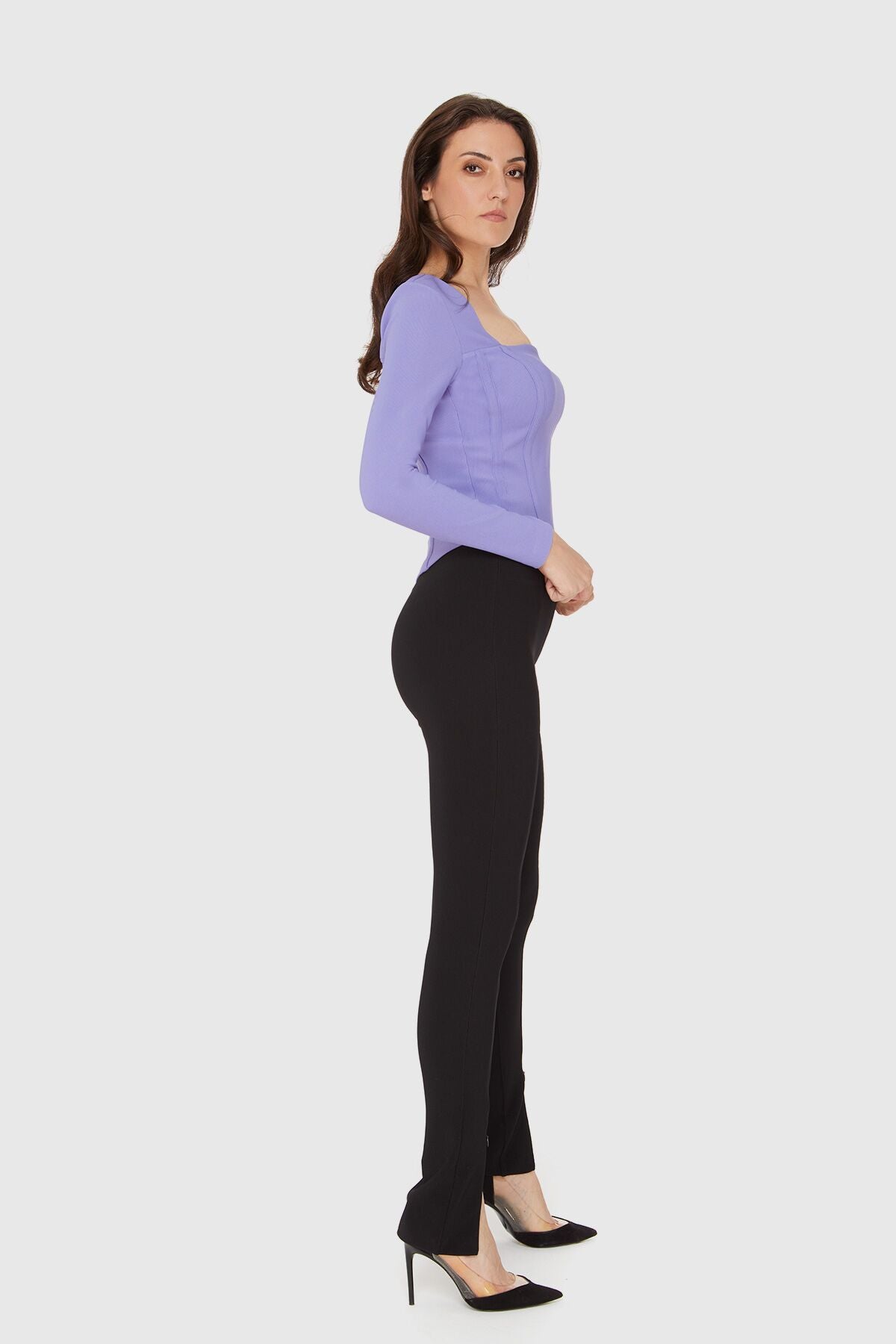 Fit Fermuarlı Tayt Formlu Pantolon