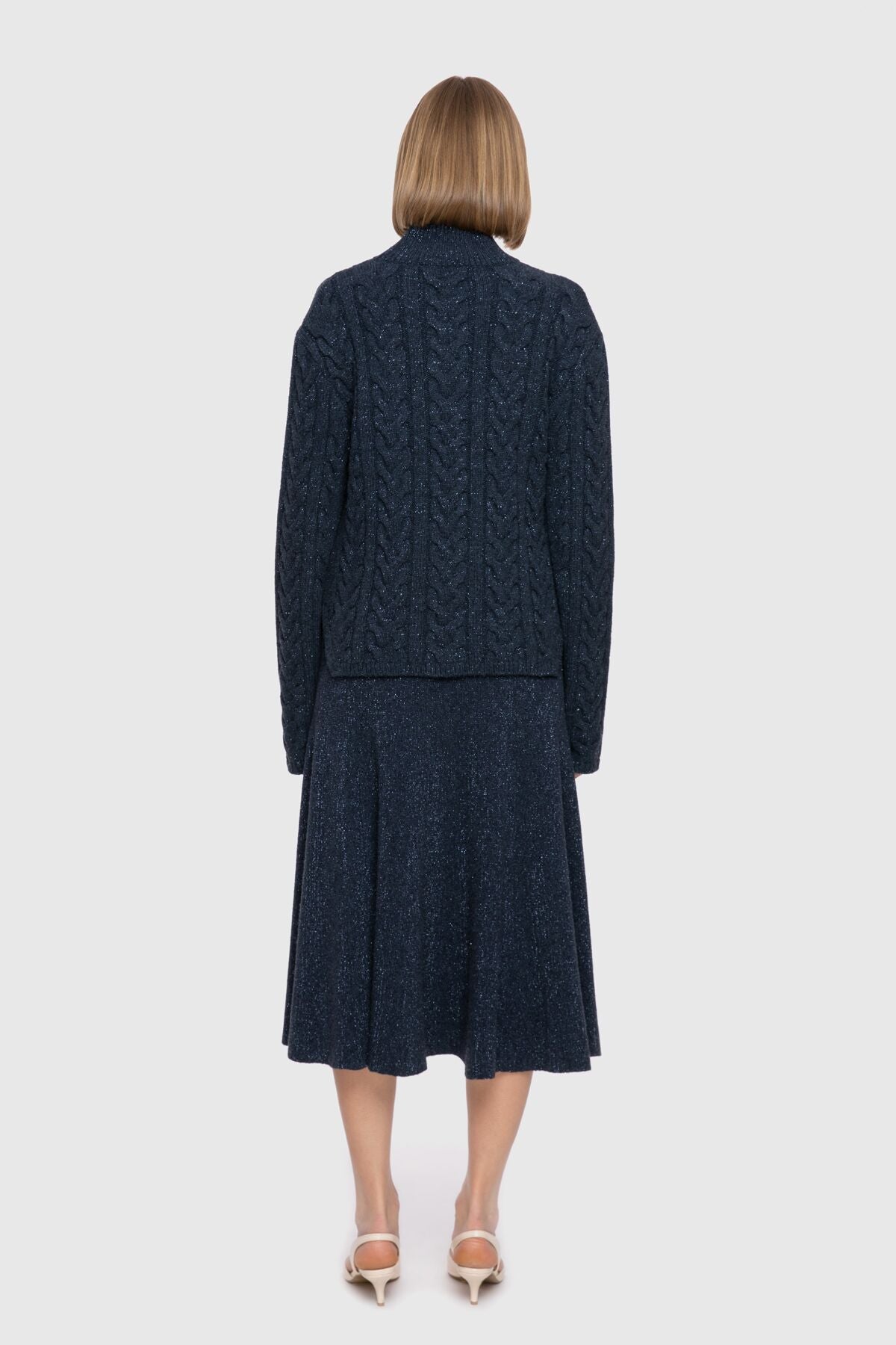 Örgülü Balıkçı Yaka Triko Kazak