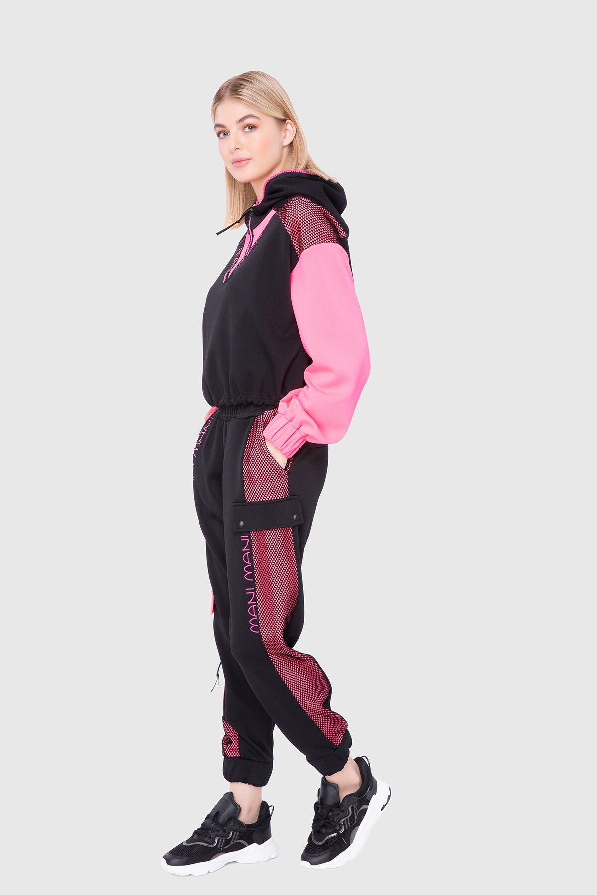 Neon Garnili Kapuşonlu Sweatshirt