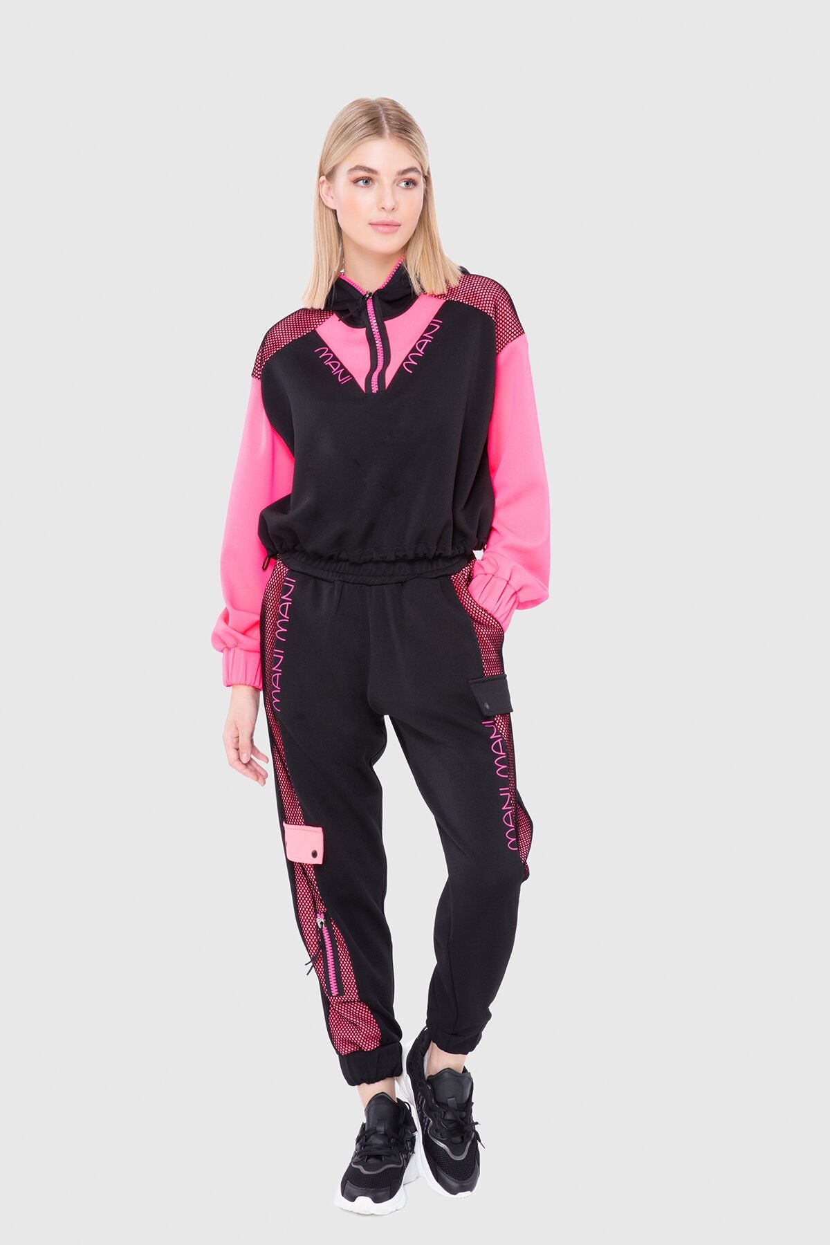 Neon Garnili Kapuşonlu Sweatshirt