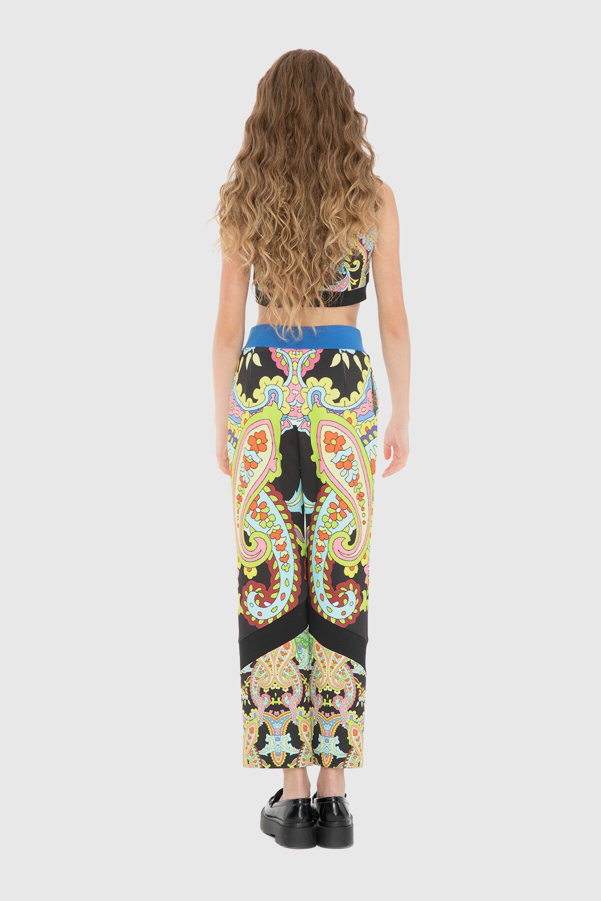 Etnik Desenli Crop Top