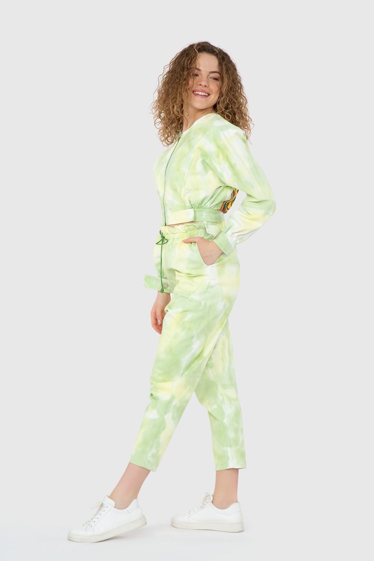 Baskılı Ve Batik Yıkamalı Jean Ceket